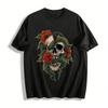Skull Snake Rose Print Edgy Cool Casual Top Pure Cotton T-shirt