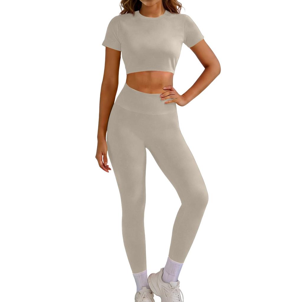 Women's Casual High-Waisted, Butt-Lifting, Skinny Yoga Pants And Outdoor Sports Long Pants Set