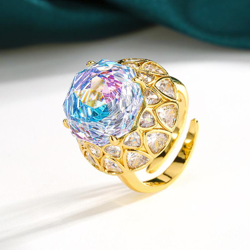 

Ювелирные изделия Медное основание Позолоченное Розовый огранки Золотое Винтажное Кольцо Камень Героини 14 мм