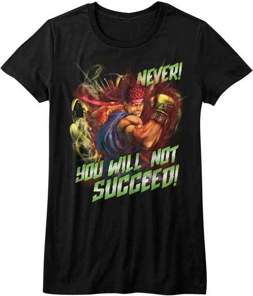 Street Fighter Video Game You Will Not Succeed Women s Fitted T Shirt L