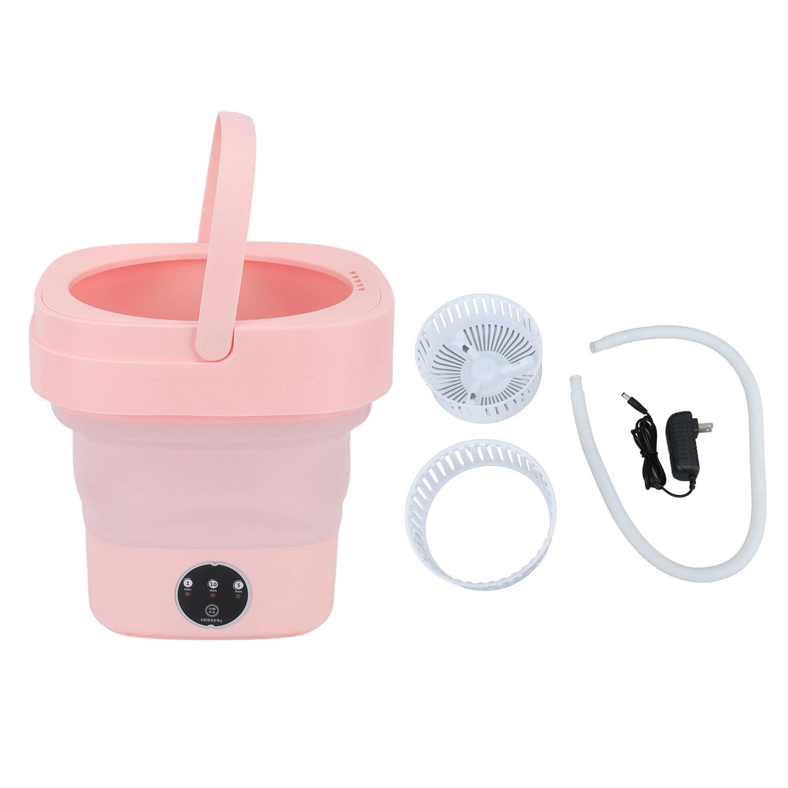 

Складная стиральная машина Высокоскоростная 6.5 л Большая емкость Мягкая Полусушка Складное стиральное ведро Дорожное складное ведро-стиралка розовый