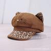 **Women Newsboy Beret Cap Solid Korean British Vintage Visor Face Slimming Hat**