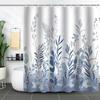 Green Plant Waterproof and Mildew-proof Polyester Bathroom Shower Curtain Shower Curtain Partition Curtain Free of Punching