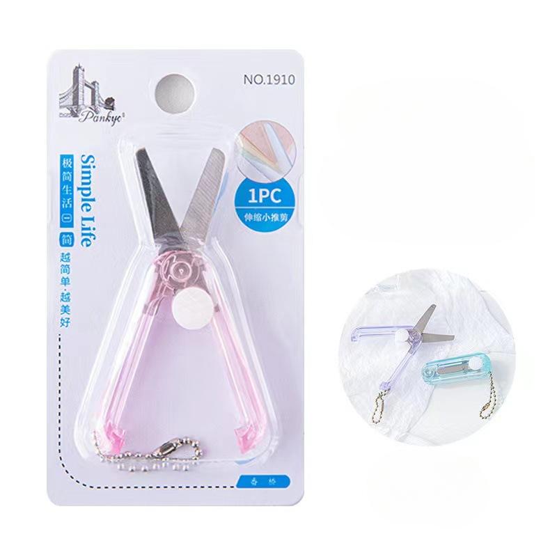 Transparent Mini Scissors, Retractable Folding Portable Scissors, Student Hand-made Paper Scissors