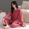 Pajamas Women'S Autumn And Winter Island Fleece Women'S Warm Spring And Autumn Middle-Aged Mother Coral Fleece Winter Loungewear