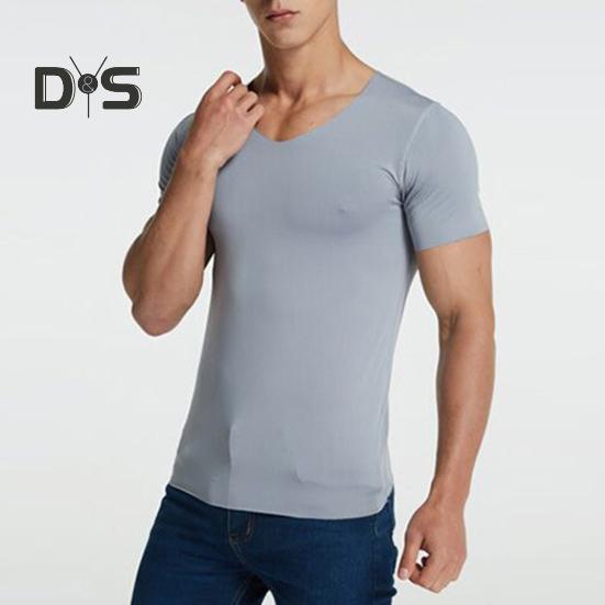 Tricouri Bărbătești Mătase de Gheață Casual Mânecă Scurtă Tricou Sport Vară Respirabil Umezeală Gât în V Maiou Top