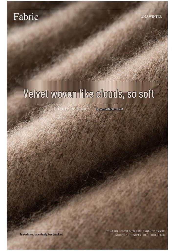 Autumn/Winter Women's Cashmere Knit Slimming Round Neck Button Sweater