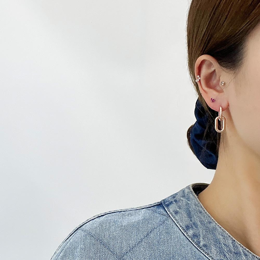 Dieuamour 14K Gf Jour One-Touch Ring Earrings