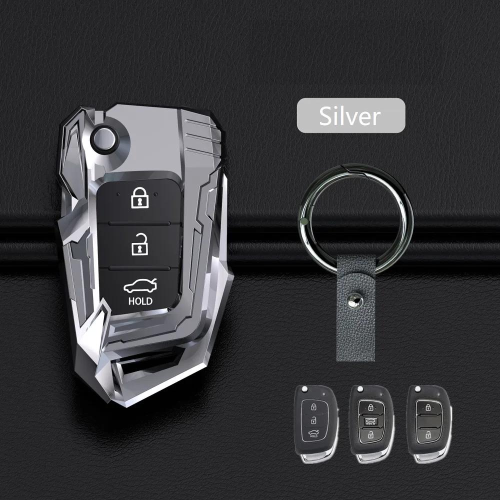 Interior Mouldings Zinc Alloy Car Remote Key Fob Case Key cover For Hyundai Tucson Creta ix25 i20 i30 HB20 Elantra Verna Sonata