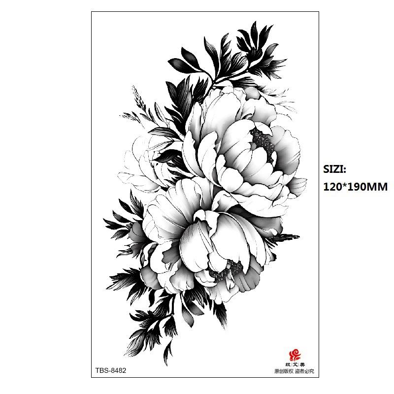 Black Butterfly Owl Sunflower Set Water Transfer Simulation Temporary Tattoo Sticker