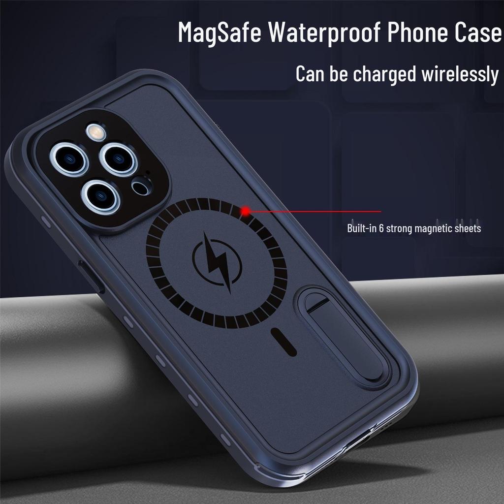 Red Pepper Magnetic Waterproof Case for iPhone 13 Pro Max - Outdoor Diving Sports Protective Cover