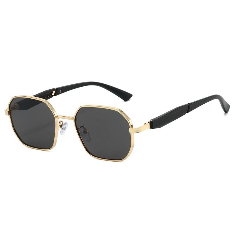 2026 Men Metal Polygonal Irregular Sunglasses, UV400 Classic Driving Shades, Sunscreen Eyewear for Outdoor Selfie