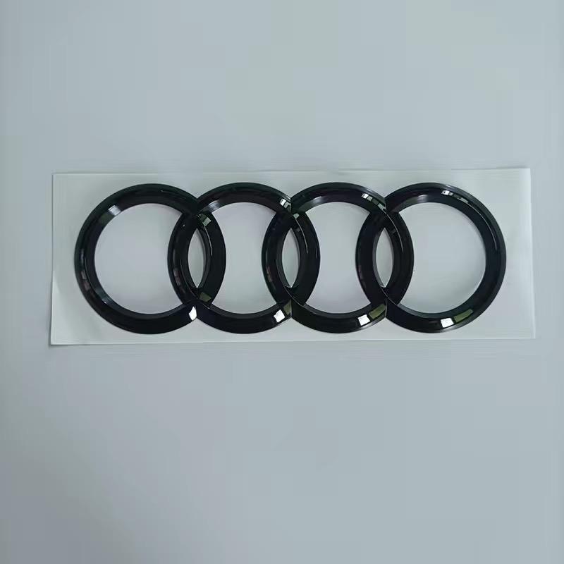 new RS3 2016-2020 Sline Emblem 4-Ring logo ABS Black Car Hood Front Grill Emblem Rear Trunk Badge Sticker