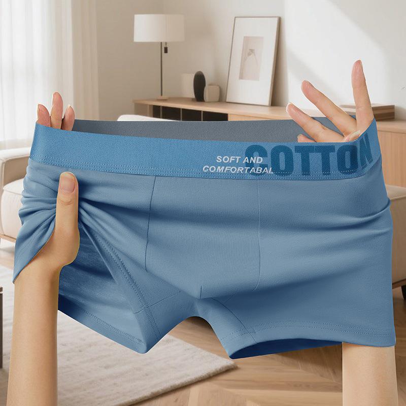 Herren Komfort Reine Baumwolle Atmungsaktiv Colorblock Boxer Briefs - Übergröße verfügbar