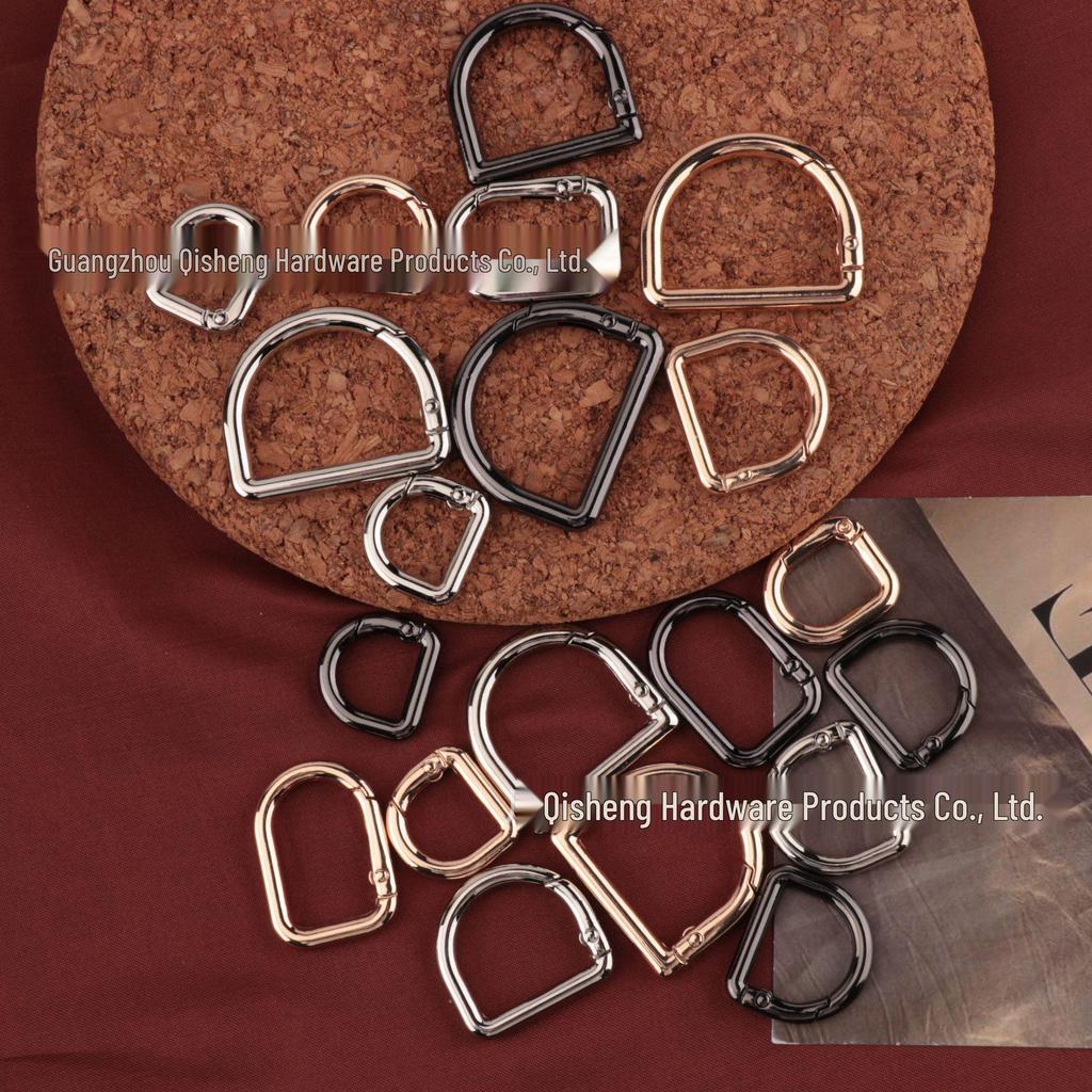 In-Stock: High-Grade D-Shaped Spring Ring Buckle for DIY Bag Handles & Straps