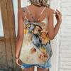 Women's Fashion Casual Printed Vest U-neck Sleeveless Suspenders Top