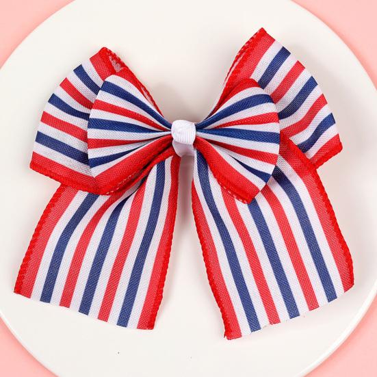 Patriotic Double-Layer Bow Hair Clip American Flag Patriotic Bows Independence Day Holiday Hair Accessory