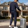 Autumn/Winter Heavyweight Men's Oversized Fleece-Lined Casual Sports Crewneck Sweatshirt Set