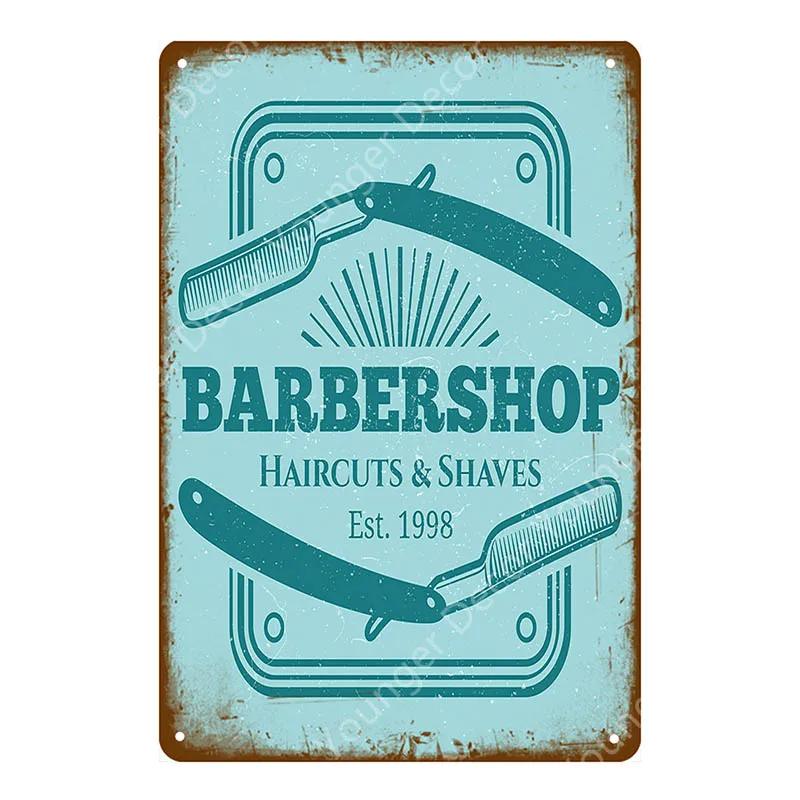 Vintage Barber Shop Tin Signs Hair Style tattoo Metal Poster Plate Cafe Bar College Dorm Decoration Plaque Home Wall Decor YJ072