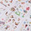 6 Sheets/Set Korean Version Cartoon Transparent PVC Stickers Cute Animal Kawaii Self Adhesive Kids DIY Scrapbooking Sticker