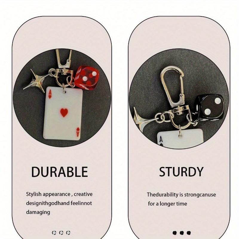 Pik Karo Kreuz Legierung Metall Schlüsselanhänger, Dekorativer Schlüsselanhänger für Taschen, Cartoon Zahlen Thema Schmuck, Auto Schlüsselanhänger, Anhänger