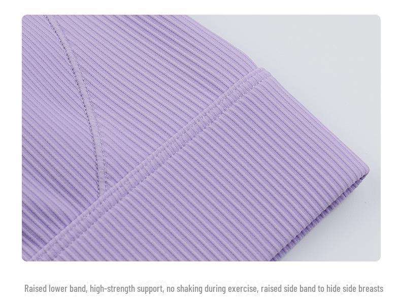 Women's Threaded Sports Bra with Thin Straps & Stylish Back - Fashionable One-Piece Yoga Camisole for Summer