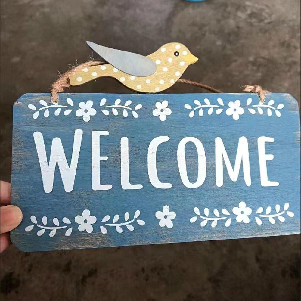 Wooden Wall Hanging Retro Wall Decoration Pendant European Style Doorplate Decoration Hanging  Shop