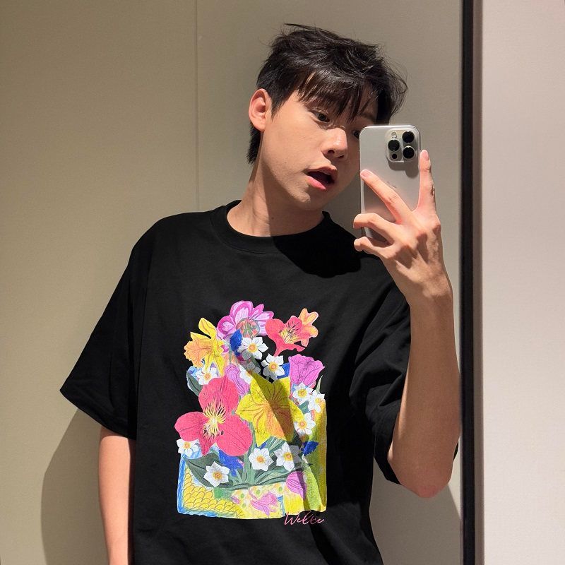 We11done Track Niche Fashion Brand American Summer Cotton Loose Men's Couple Half Sleeve Short Sleeve T-shirt