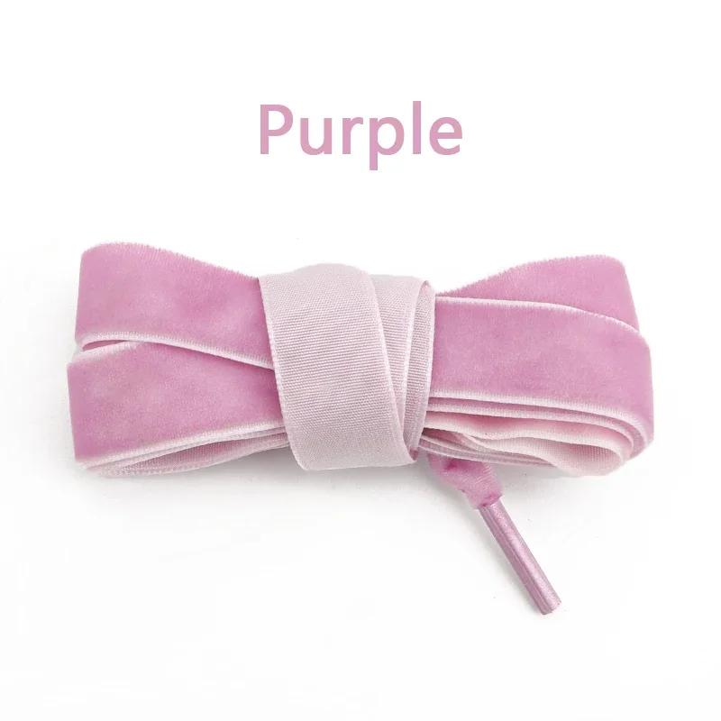 1.5CM Width Velvet Flat Shoelaces Snow Yarn Satin Silk Ribbon Shoelace Fashion Sneakers Shoe Laces for Woman 100/120/140/160cm