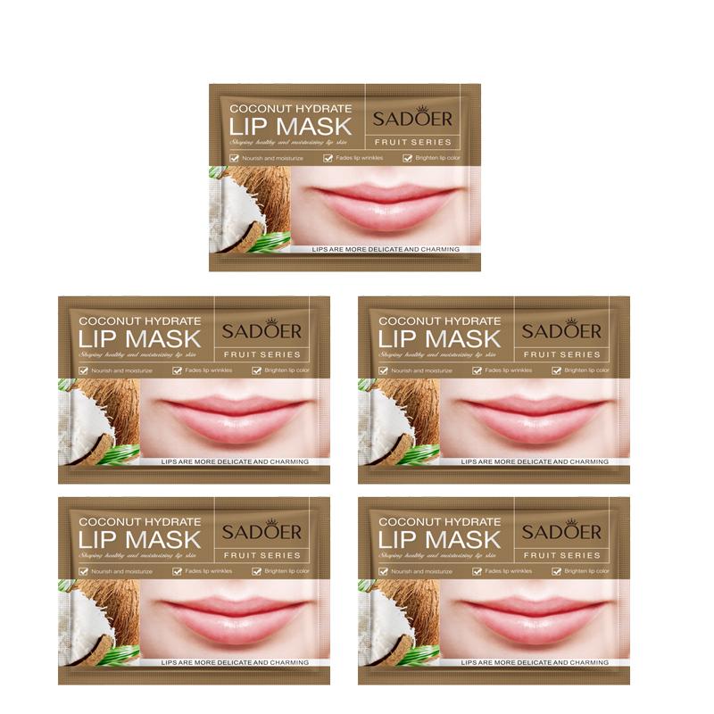 

5 шт/10 шт кокосовая увлажняющая маска для губ для устранения сухости осенью и зимой 5pc
