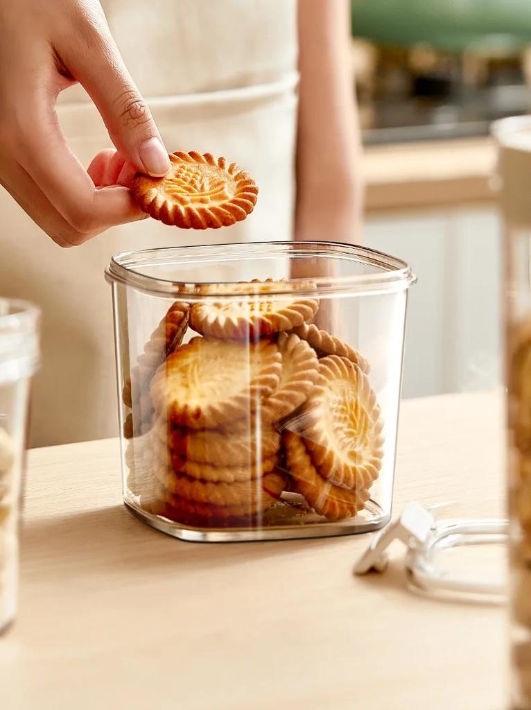 HeMu Transparent Plastic Food Grade Sealed Jar, Grain Storage Box, Storage Tank, Kitchen Supplies