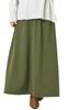 JANJAM Women's Plus Size Long Skirt, Warm Fleece Lining, Elastic Waist, Solid Color, A-Line Bottoms, Khaki, Size 6L