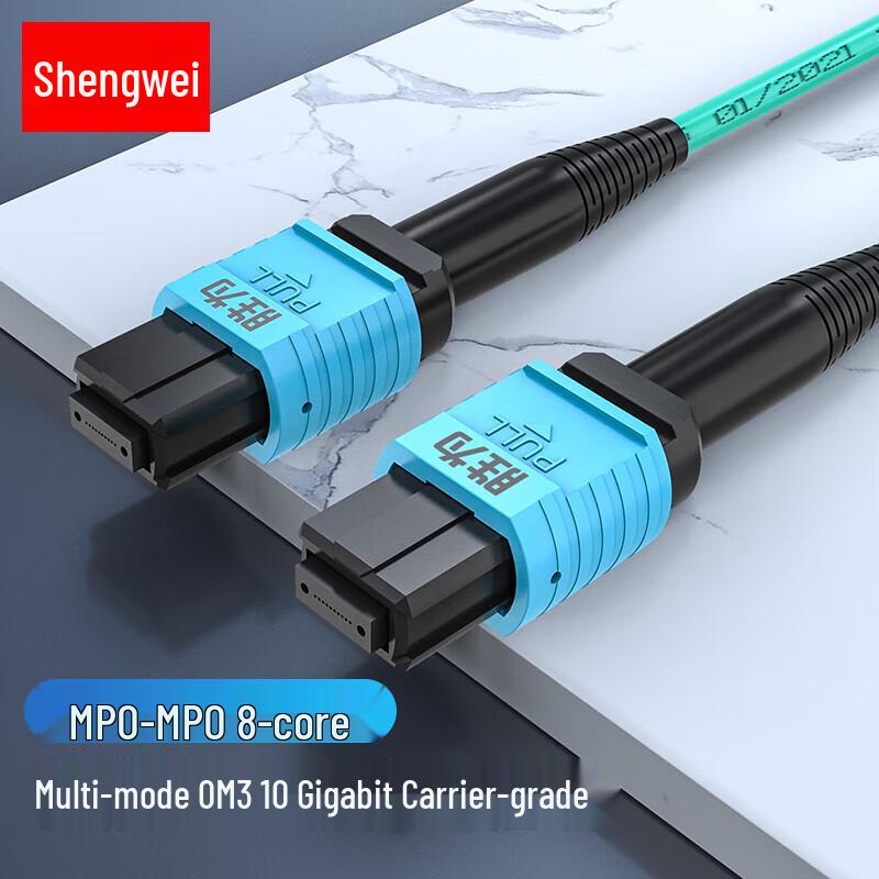

Shengwei 8-Core MPO-MPO OM3 Multimode Fiber Patch Cable 10m