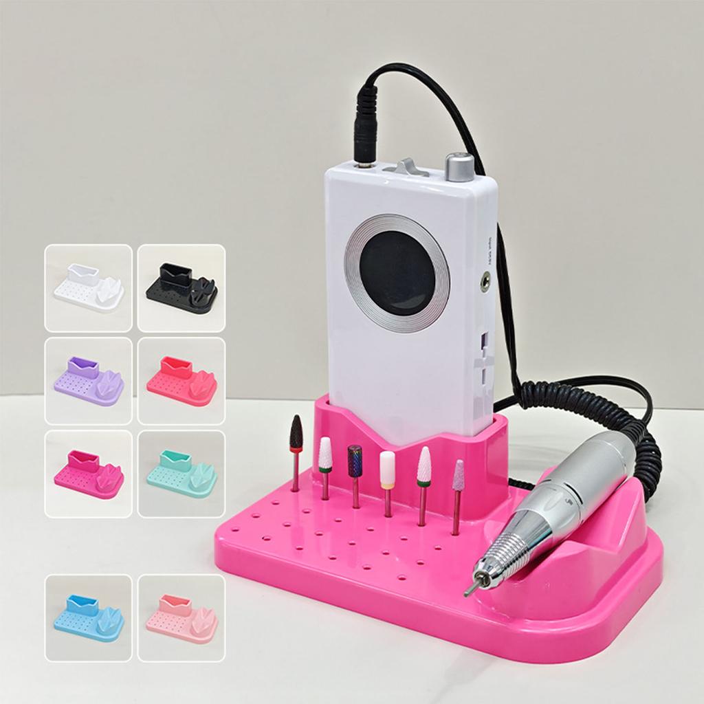 24 Holes Nail Drill Machine & Bits Storage Box Nail Drill Grinding Bit Organizer Nail Drill Tool Displayer Holder Case