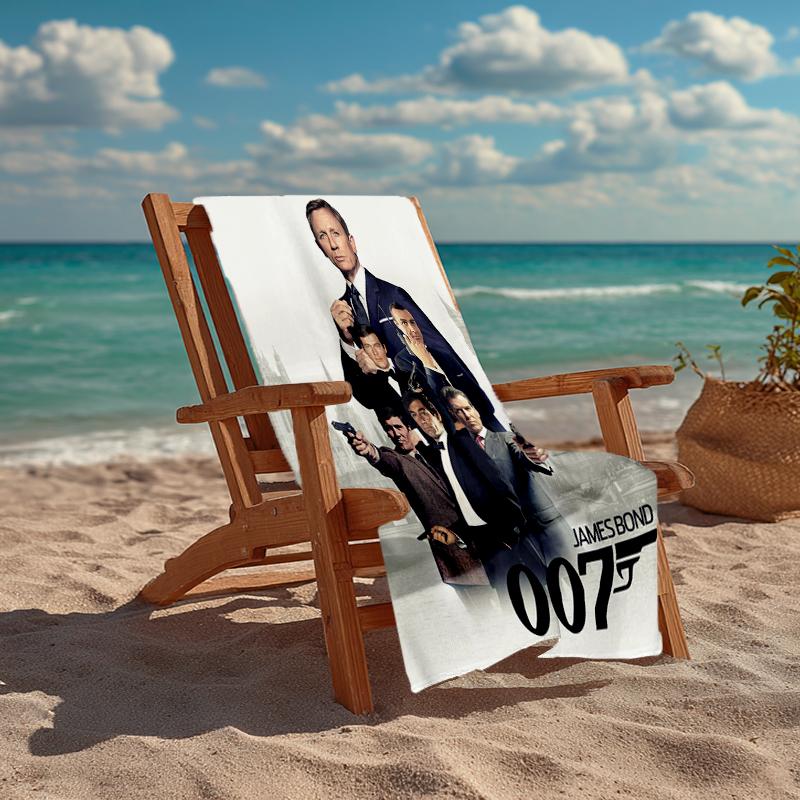 Ultra-Soft Beach Towel with 007 James Bond Theme,Ideal for Pool - Camping, Diving - Perfect Travel Essential, Vibrant Beach Towel.