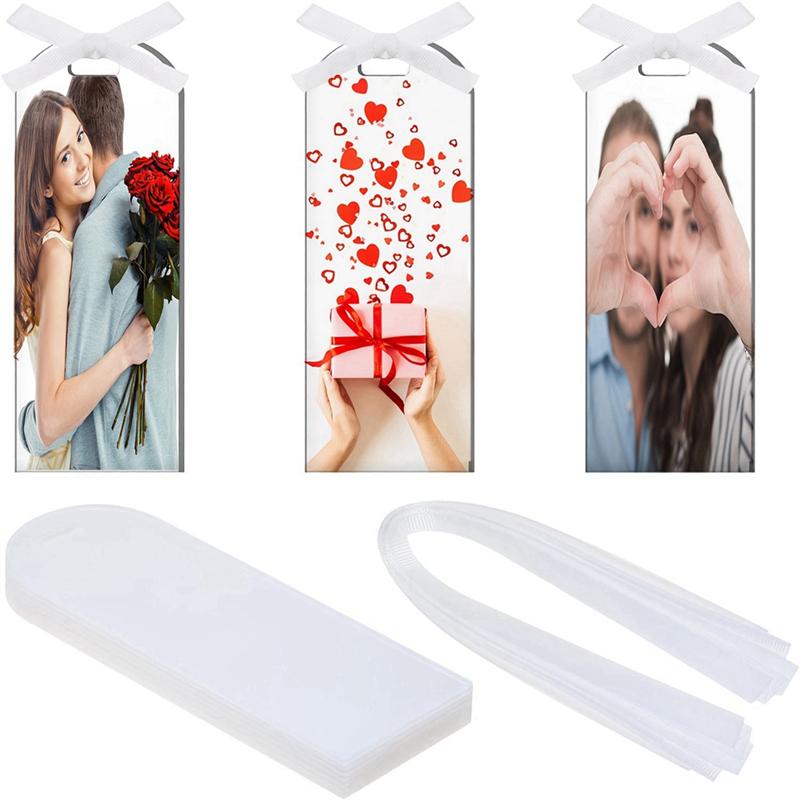 Good-10Pc Clear Acrylic Place Cards Blanks Gift Tags With Ribbon Wedding Name Cards For Table Setting Reserved Signs Supplies