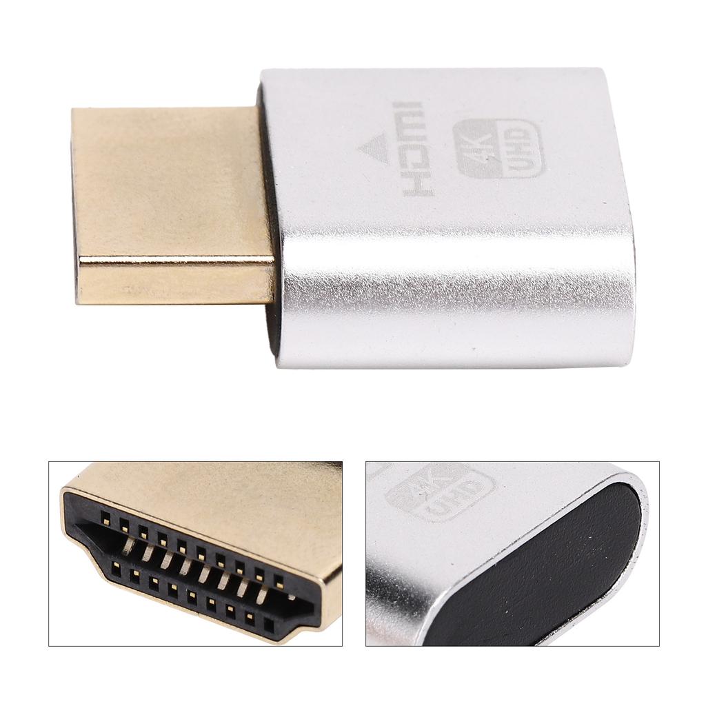 High Definition Multimedia Interface Dummy-Stecker Hot-Swap-fähig 4K Display-Emulator(Silber )