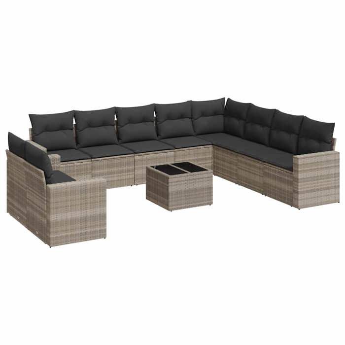 VidaXL Garden Lounge Set with Cushions 11 Pcs, Sofas with Adjustable Feet, Outdoor Furniture Set Patio Terrace, 3219172