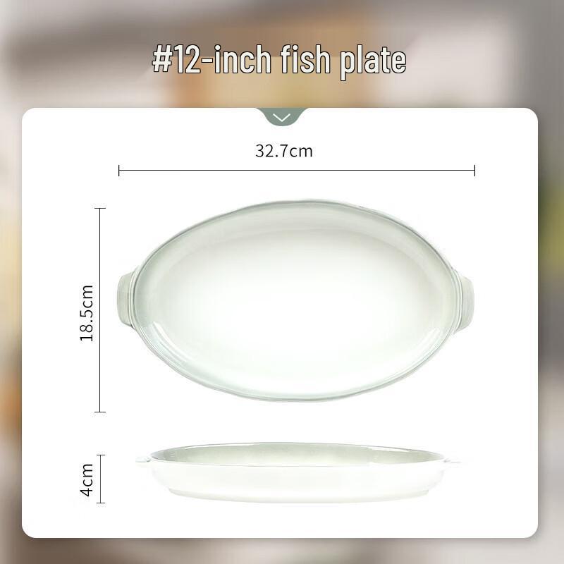 Smoke Blue Underglaze Ceramic Fish Plate