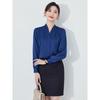 Women's High-End White V-Neck Chiffon Shirt - Petite Autumn 2025 Style for Professional Workplace Commute