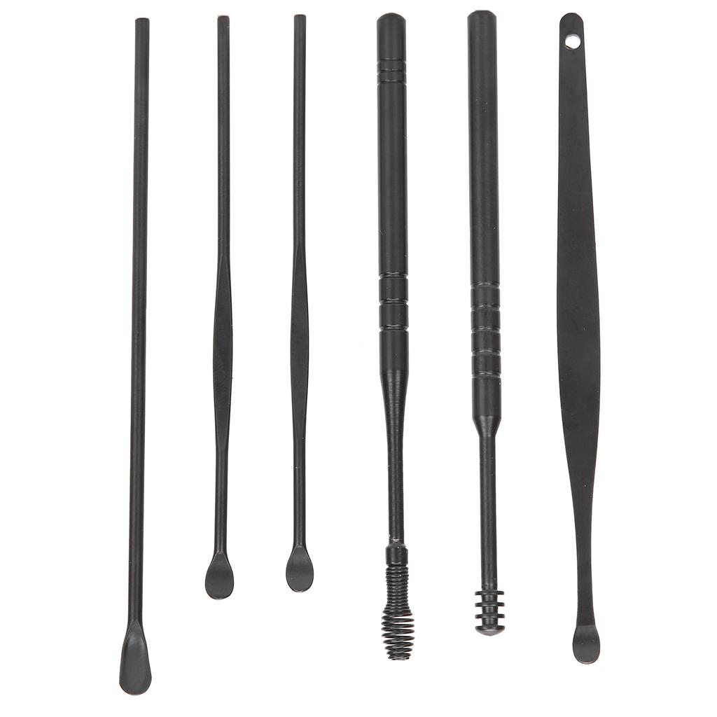Portable Ear Pick Spoon Earwax Removal Tool Kit Stainless Steel Spiral Ear Wax Cleaner Set