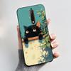 Custodia Per Nokia 6.1 6.1 Plus Custodia Antiurto Estetica Moda Cartone Animato Gatto Carino Nera Gomma Silicone Morbida Cover Bumper Alloggiamento
