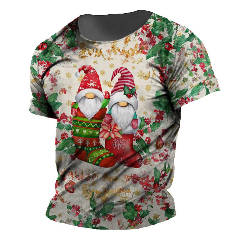 Christmas O-Neck Men's T Shirts 3d Print Short Sleeve Man Tees Tops Holiday Male Casual Oversized Shirts High Quality Clothing