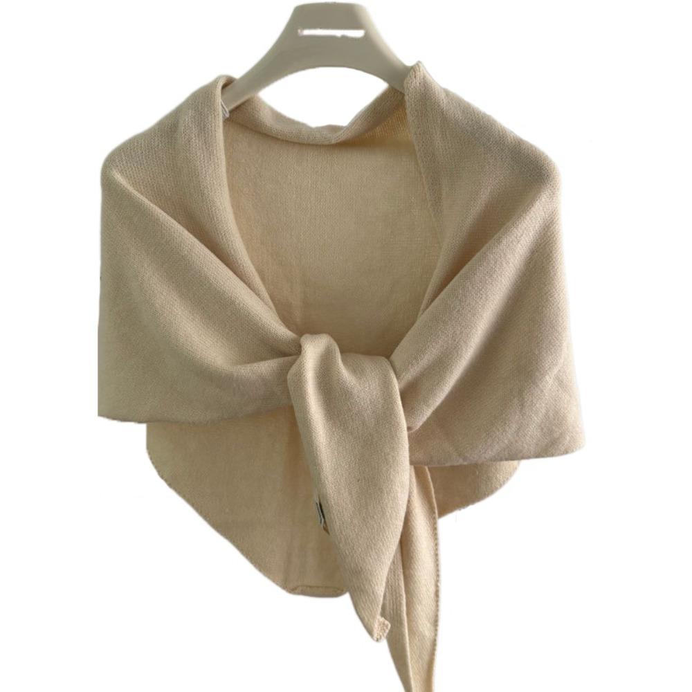 Trendy Wool Blended Wool Scarf Triangular Shape Knitted Triangular Scarf Thickened Soft Knitted Scarf Shoulder Cover