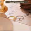 Cazador Adjustable Beads Twisted Rope Thin Rings for Women Stainless Steel Kpop Jewelry Gold Plated Open Finger Rings 2026 Trend