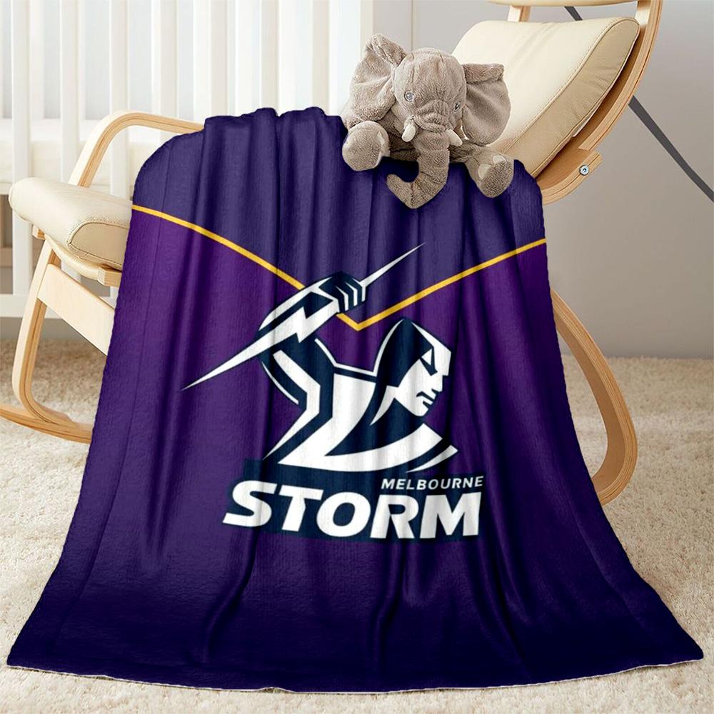 Coperte con logo della squadra Melbourne Storm Adatte per divani, viaggi, soggiorni anche un buon regalo per amici e familiari Adatte a tutte le stagioni.