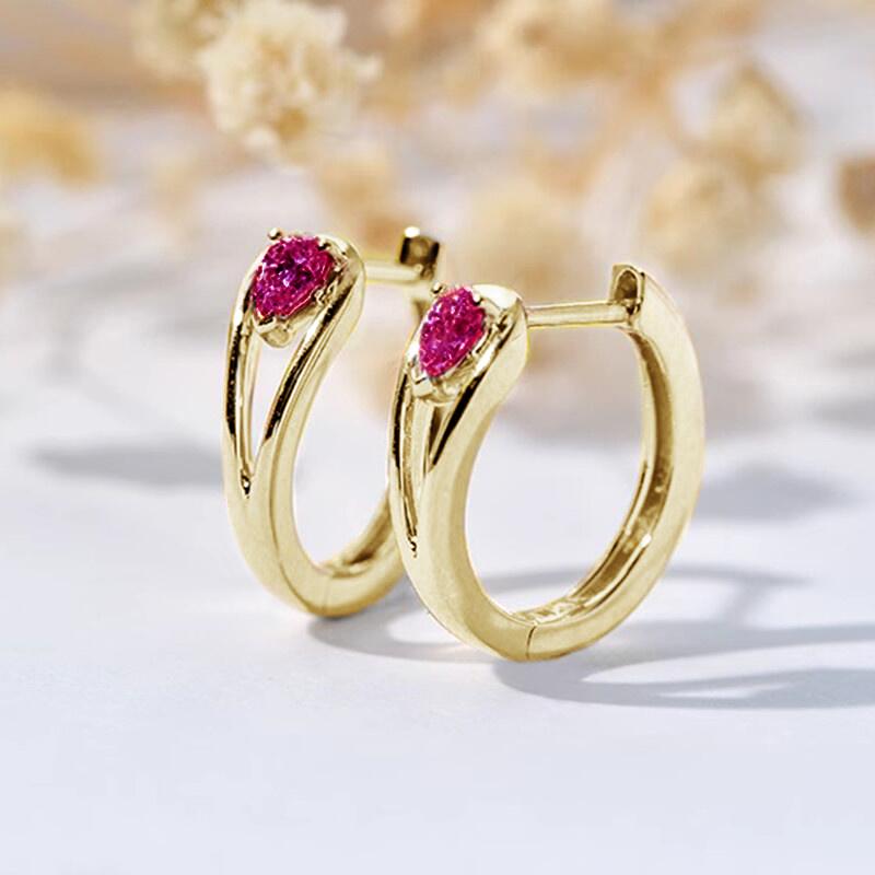 

Huitan Заявление Женские серьги-кольца с кубическим цирконием в форме капли воды Золотистого цвета Модные универсальные женские серьги Свадебный циркон