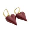 Autumn/Winter Stylish Red Heart-Shaped Stud Earrings - Elegant & Versatile