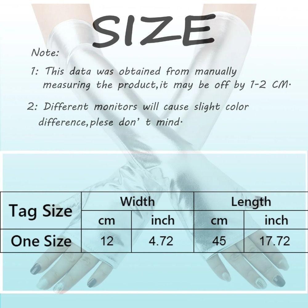 Fake Leather Metallic Gloves Gold Silver Long Gloves Sexy Leather Gloves  Evening Party