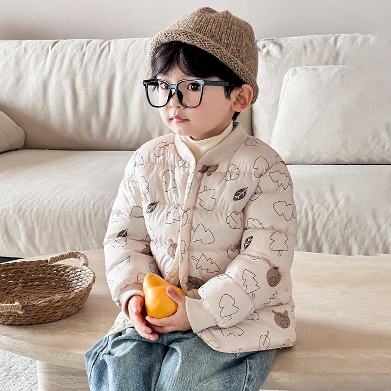 

Корейская теплая хлопковая одежда для девочек, зимняя детская укороченная куртка с толстой хлопковой подкладкой, детская осенняя милая мультяшная куртка с V-образным вырезом 140cm синий